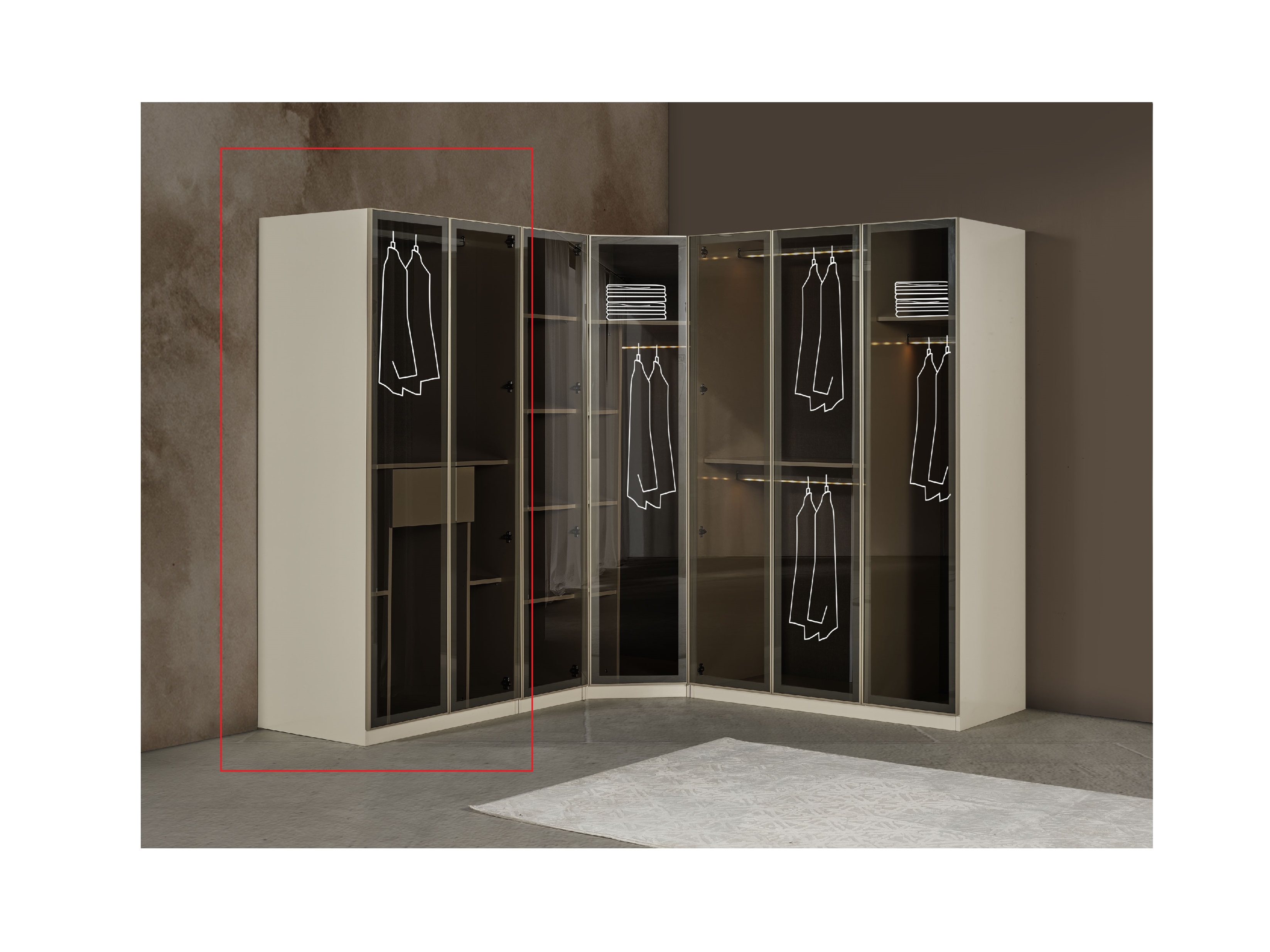 SOLID GARDROP IKILI CAM KAPAK